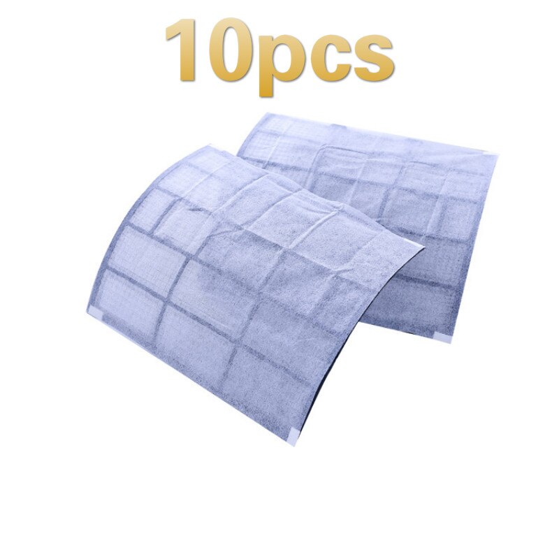 10 stk støvtæt beskyttelsesdæksel klimaanlæg vindudløb diy selvklæbende luftrensende filterpapirrensningsfilterskærm: 10 stk