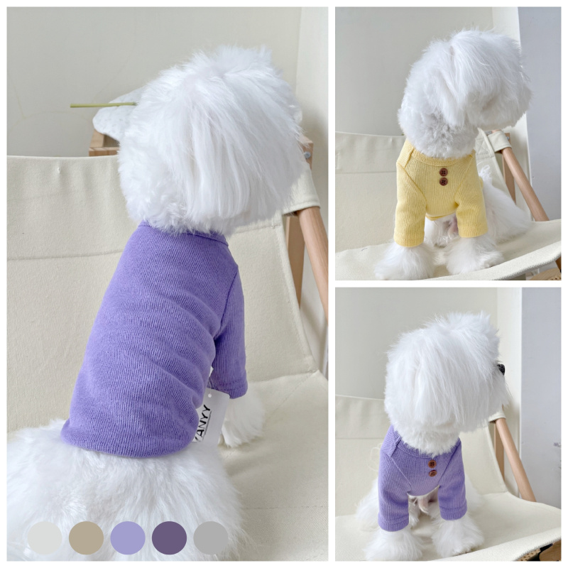 Solid Thin Cotton Pet Dog Tshirts Para Perro Sweet Korea Style Dog Shirts Pomeranian Chihuahua Yorkie Vest Dogs Pets Costume