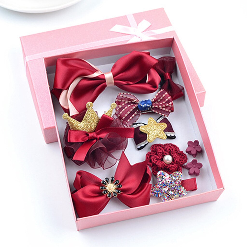 Set kind haar zubehör haarnadel stirnband box baby mädchen hairclip