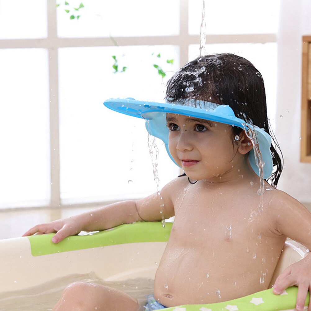 Adjustable Baby Shower Cap Hair Wash Shield For Children Protect Shampoo Kids Bath Visor Hat Bath Shower Cap Wash Hair Shield#30