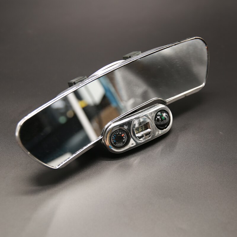 universell 285mm bil bakspeil vidvinkel bakspeil auto avlet konveks kurv innvendig klips på bakspeil med kompass