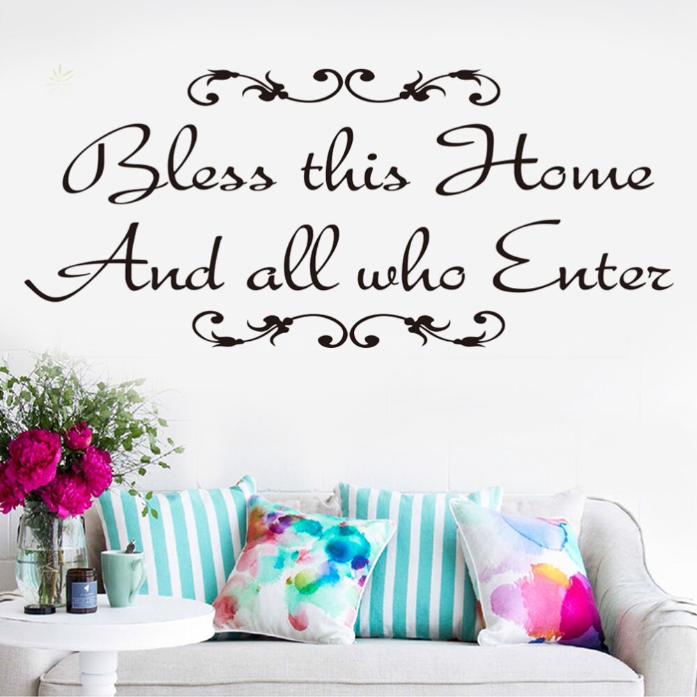 Bless This Home And All Who Enter Wall Stickers Wall Decals Vinyl Art