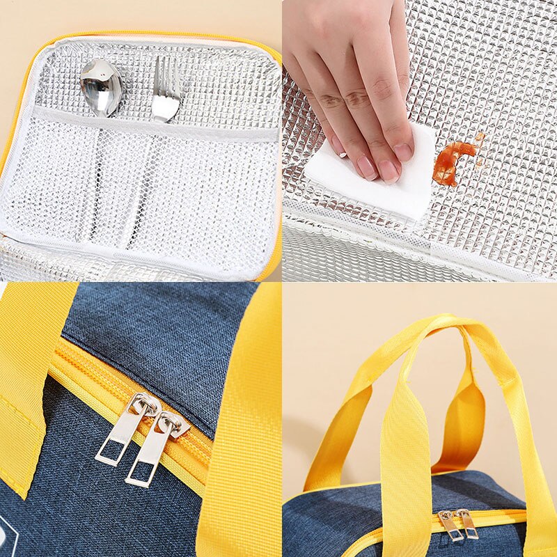 Large Capacity Fresh Cooler Bags Waterproof Oxford Portable Geometry Thermal Lunch Bag For Women Lunch Box Tote Picnic Food Bags