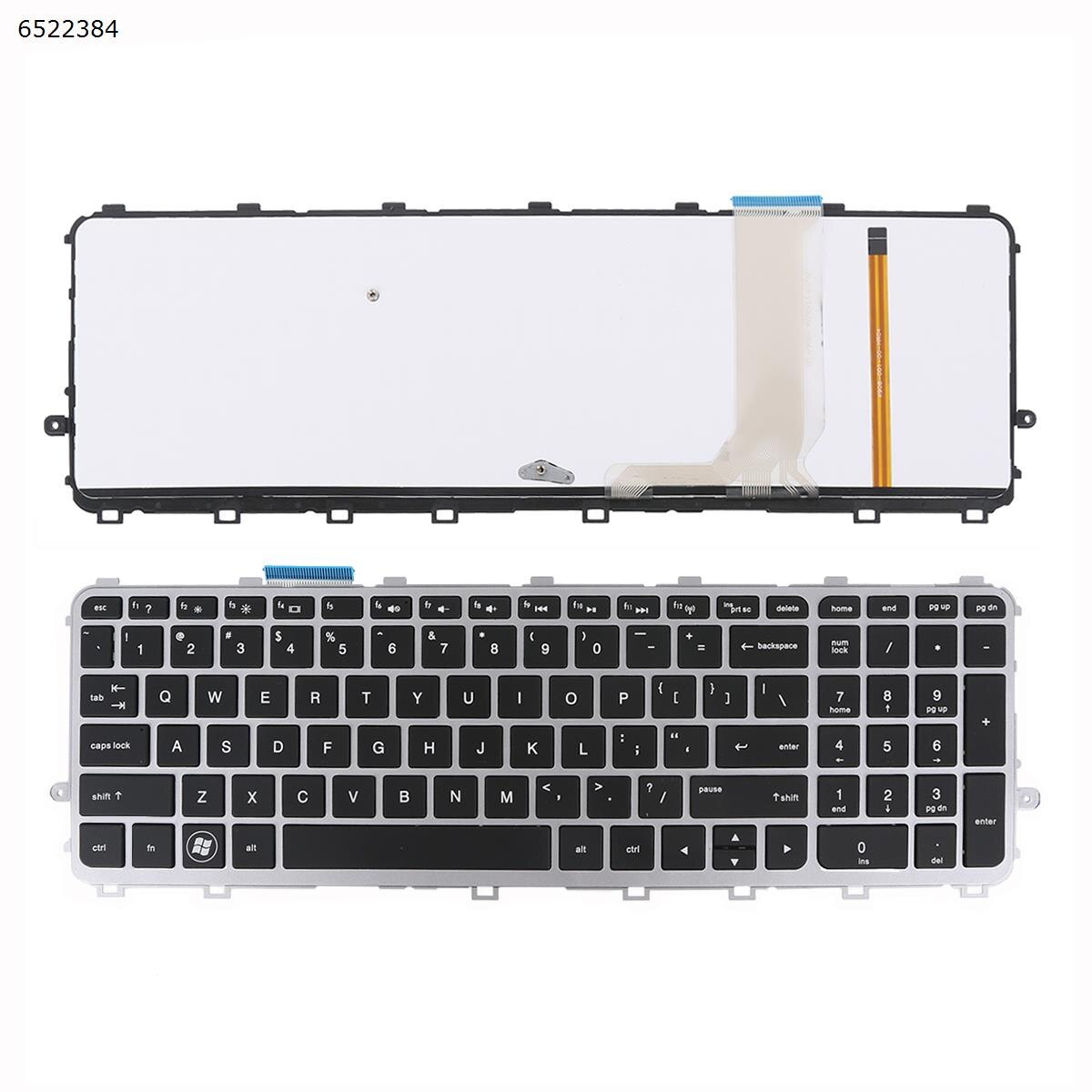 Us Qwerty Nieuw Toetsenbord Voor Hp Envy 15-J 17-J M7-J 15-J000 17-J000 M7-J000 M6-N M6-N000 M6-N100 Laptop Zilver Met Achtergrondverlichting: Black