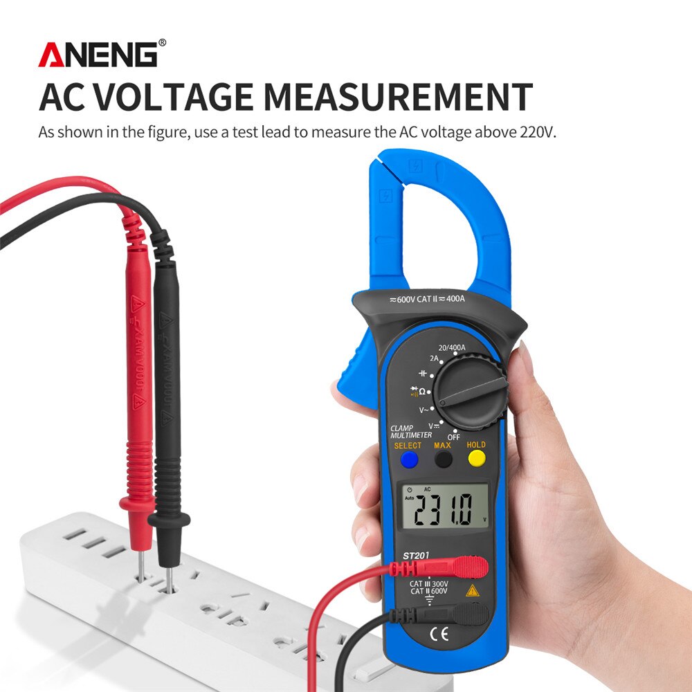 ANENG ST201 Digital Multimeter Clamp Amperemeter Transistor Kondensator Tester Power Test Automotive Spannung Tester