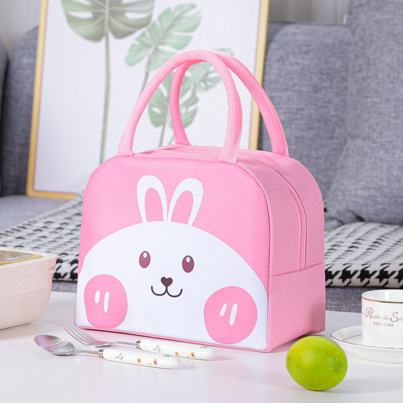 Cartoon Lunch Bag Portable Cute Pet Lunch Bag Oxford Cloth Thickened Insulation Bag Fresh Handheld Ice Pack Lunch Box Bag: SKY BLUE