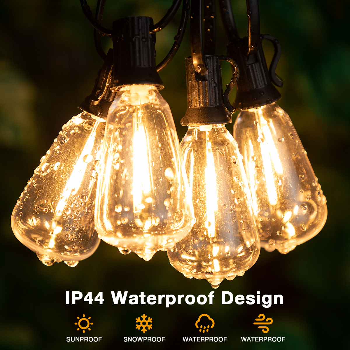 ST38 Lichtslingers Buitenslinger Aansluitbaar Onbreekbaar Waterdicht Plastic LED-lamp Dimbaar Patio Tuin Decor Fairy Lighst