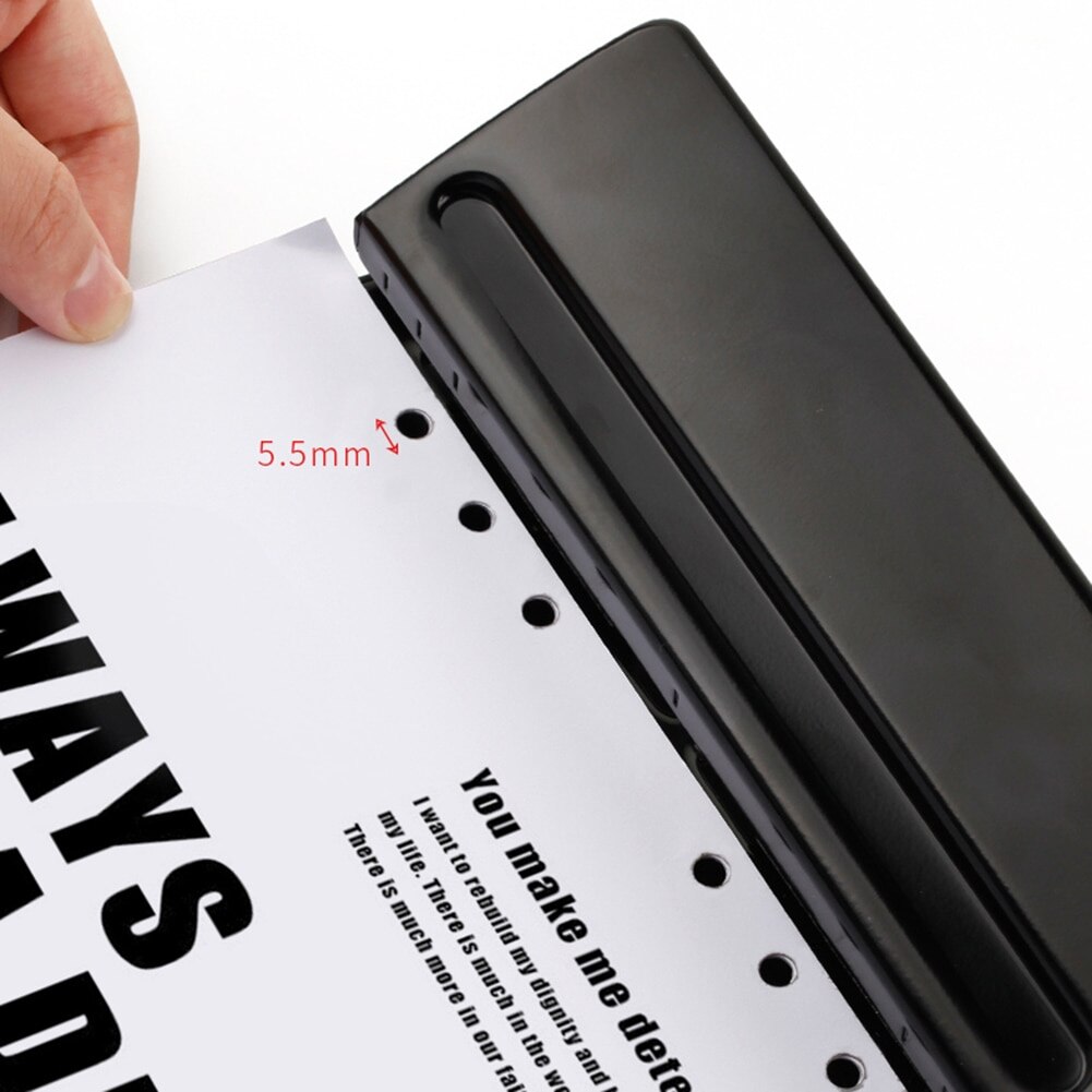 1PC 6 Hole Punch Loose-Leaf Standard Puncher Paper Adjustable Stapler Home Office Binding Supplies Student Stationery Equipment