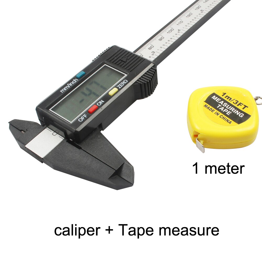 Calibrador Vernier electrónico Digital de fibra de carbono, herramienta de medición de micrómetro, cinta métrica de 1m, 100/150mm, 4/6 pulgadas, LCD