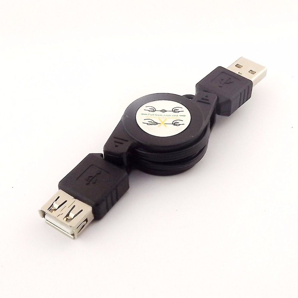 1 pcs USB 2.0 A Male naar EEN Vrouwelijke Extension Intrekbare Kabel Data Sync Charger Cord 75 cm