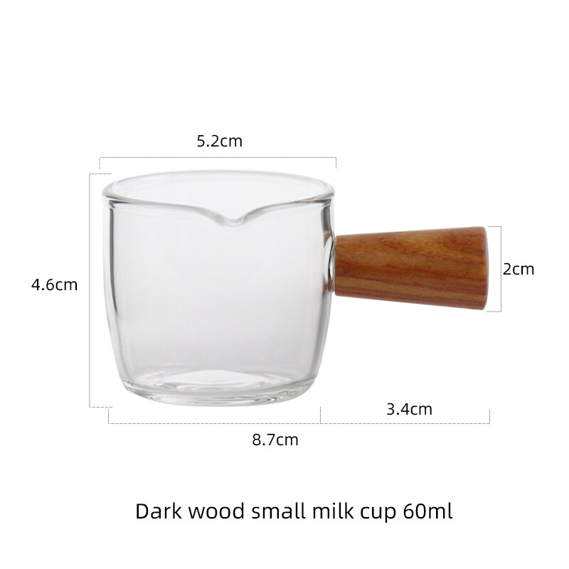 Verdikte Glas Met Houten Handvat Espresso Cup Mini Melk Cup Espresso Cup: 60ml-s