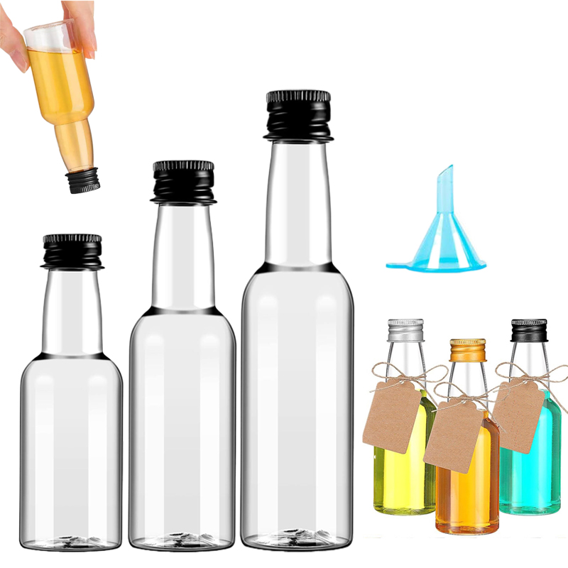 30Pcs 30ML-150ML Portable Empty Plastic Mini Liquor Bottles Juice Bottles Reusable Drink Containers For Wine Juice Beverage Oil