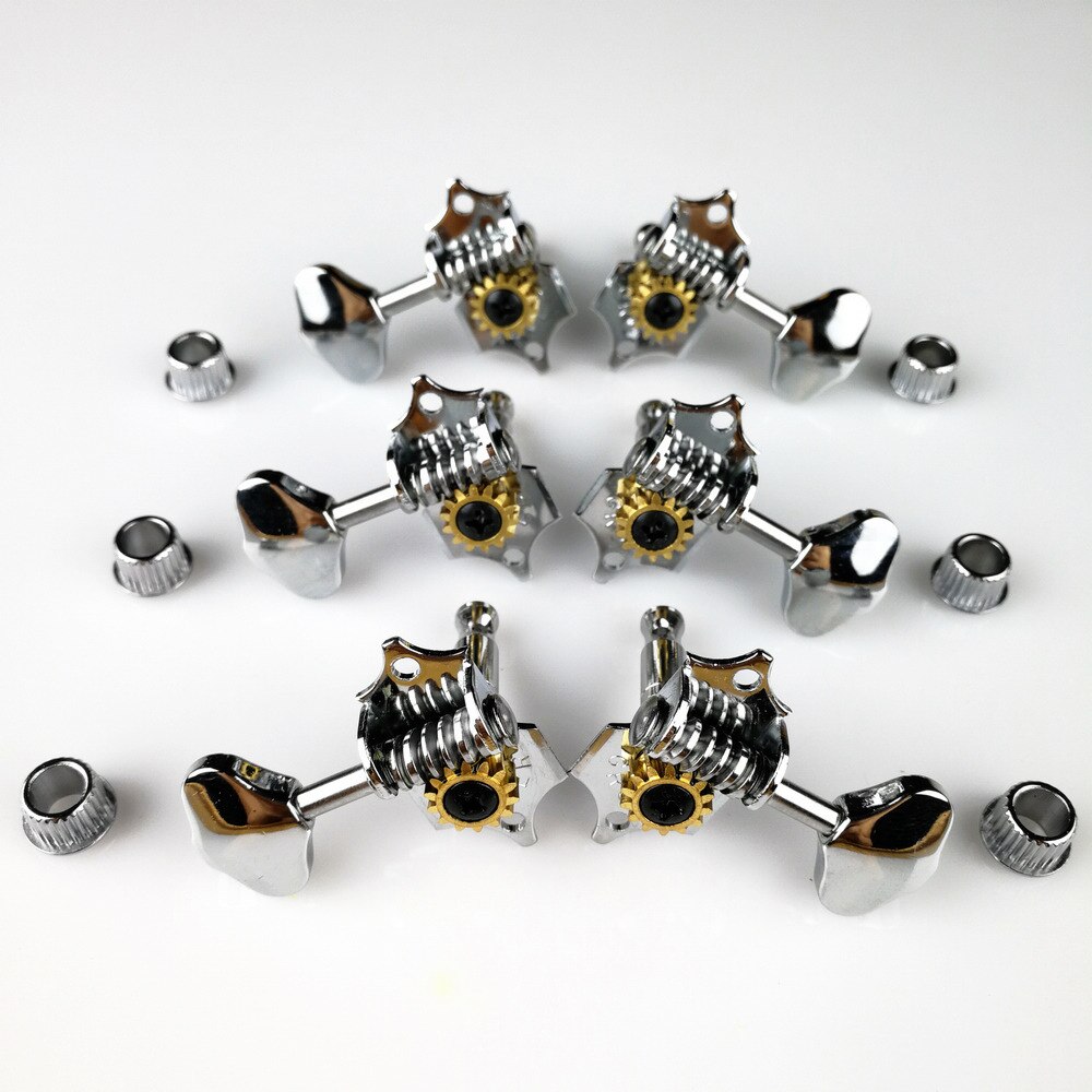 Grover V97 Vintage Guitar Machine Heads Tuners Nickel Silver Tuning Pegs: Gear ratio 1 14