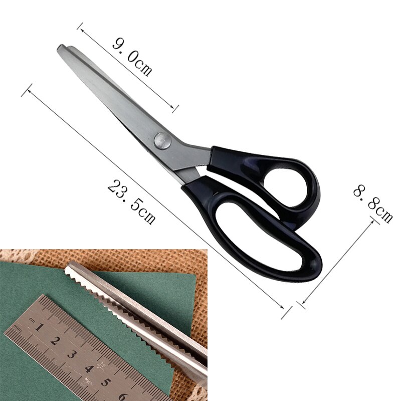23.5cm Zig Zag Sewing Cut Dressmaking Tailor Shear Pinking Scissor Leather Craft Fabric Upholstery Tool Textile: Lavender