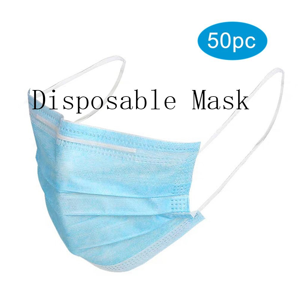 100pcs/box Blue Nitrile Disposable Gloves Wear Resistance Chemical Laboratory Electronics Food Testing Work Gloves: 50Pcs Mask