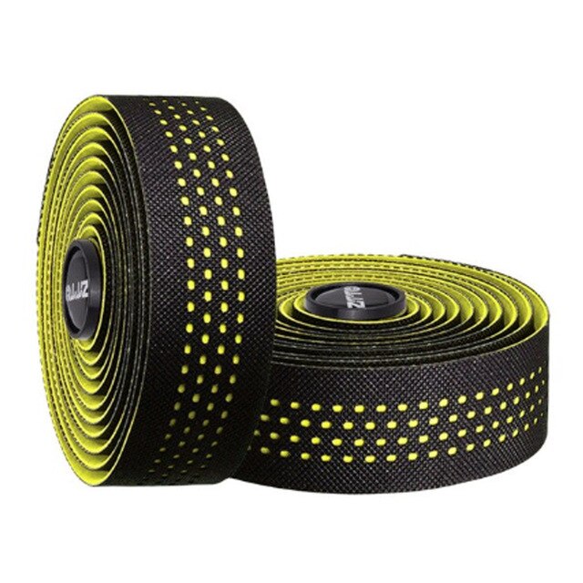 ZTTO-Cinta adhesiva antivibración, de , para Barra de bicicleta de carretera, EVA PU, con revestimiento colorido y 2 tapones: YELLOW