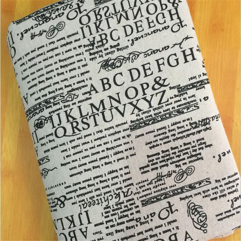 Telas Sewing Cotton Linen Fabric Newspaper Printed Linen Cotton Patchwork Fabric DIY Quilting Material For Photo Background