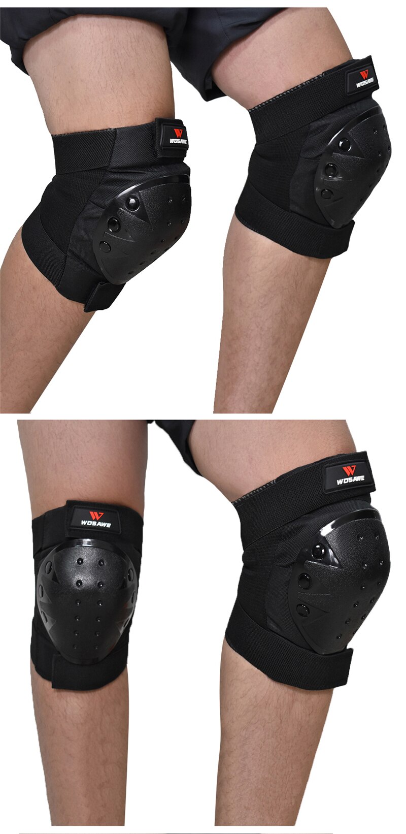 Protections Moto WOSAWE – Set Genoux/coudes/tibias, Adulte Unisexe, Neuf