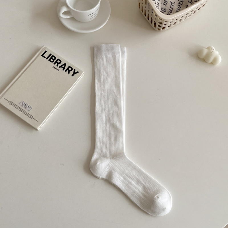 Women Stockings JK Lolita Sweet Girls Long Socks Stocking Japanese Style Solid Color Black White Gray Knee Socks Stockings Women: Blue