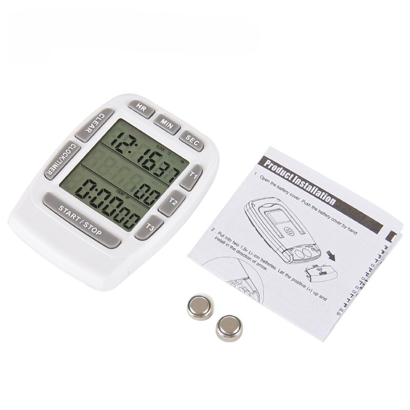 Nuovo Timer da cucina digitale multicanale LCD conto alla rovescia laboratorio Timer a 3 canali 99 ore dispositivo di conteggio del tempo