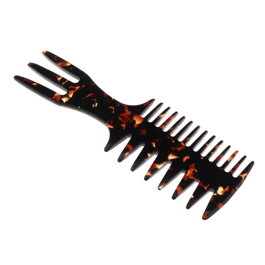 Pente largo do elevador da picareta do cabelo de detangling do dente, pente do estilo do cabeleireiro de 3 lados para levantar, alisar e cortar o cabelo e perucas