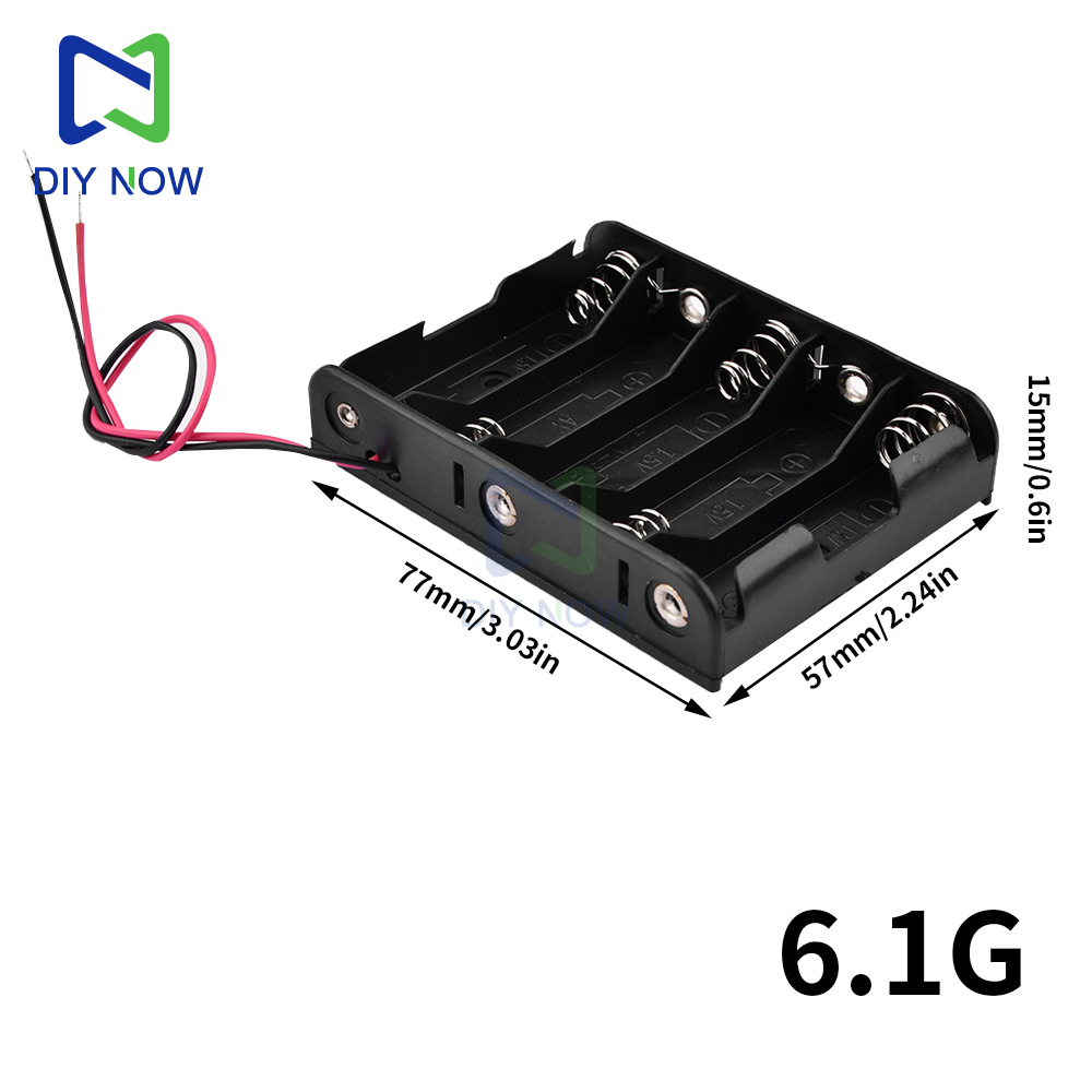 Batterijhouder - 1-6 Slots AA/18650 - met Draad - voor Arduino DIY Kit