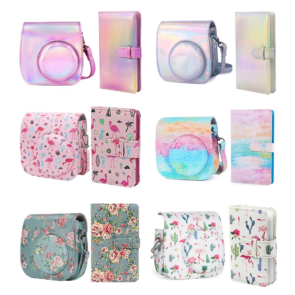 Für Fujifilm Instax Mini 11 9 8 + 8 Kamera Zubehör PU Leder Schulter Tasche Schutz Abdeckung fallen + Album instax Mini