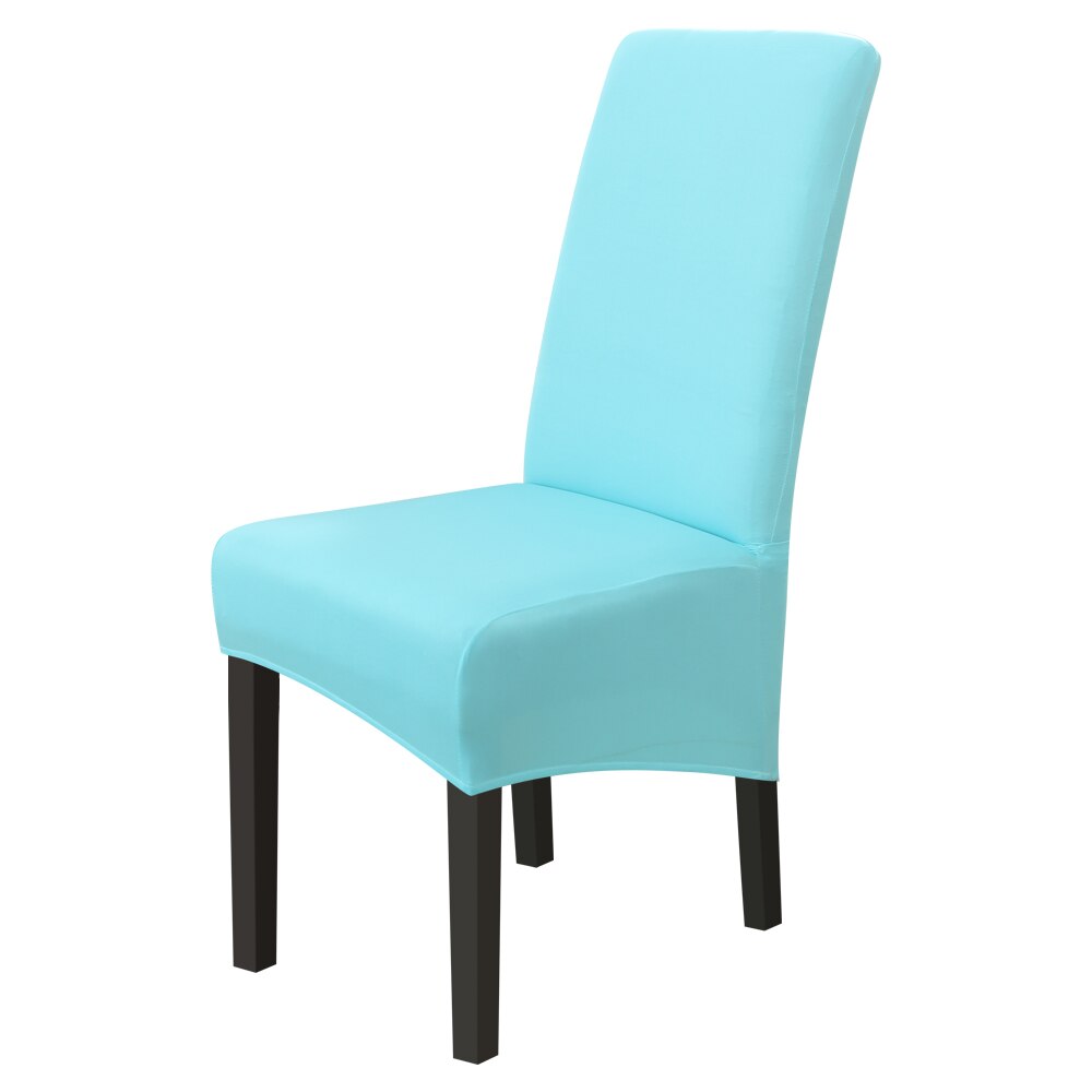 Xl storlek lång rygg rygg stolsöverdrag spandex tyg stolsöverdrag restaurang hotell fest bankett säte slipcovers: Himmelsblå