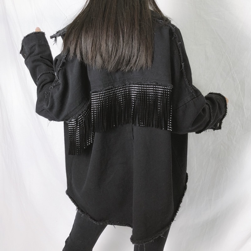 Black Suède Look Jas met Studs | Boohoo