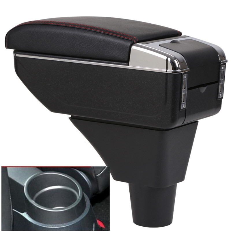 Voor Seat Ibiza Armsteun Doos Centrale Winkel Inhoud Opbergdoos Armsteun Doos Met Bekerhouder Asbak Usb Interface