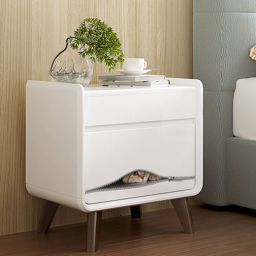 Leuke Kat In De Rits Muur Sticker Kabinet Badkamer Wc Voor Thuis Decoratie Art Decals Behang Wc Stickers Op De muur