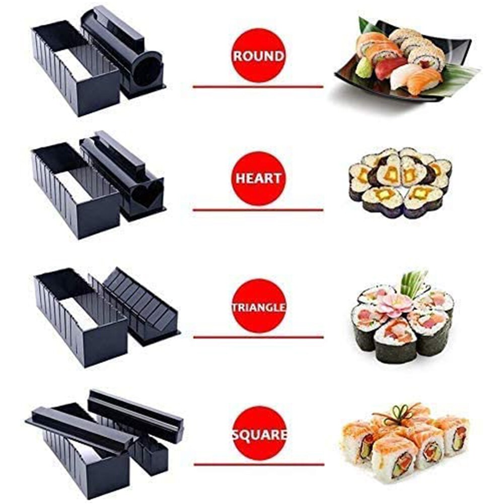 Sushi Maken Kit, 10 Pack Sushi Maker Tool Met Rice Roll Mold Vork Spatel