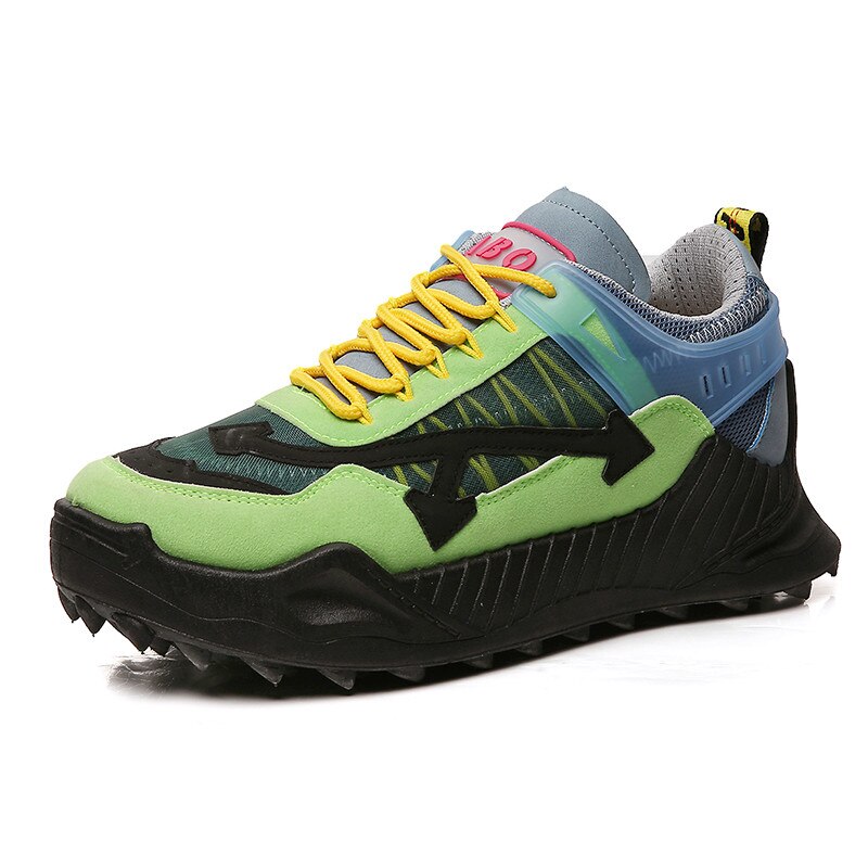 Colorful Men Casual Shoes All Seasons Breathable Sneakers Men Mixed Colors Walking Dad Shoes For Male: Green / 8