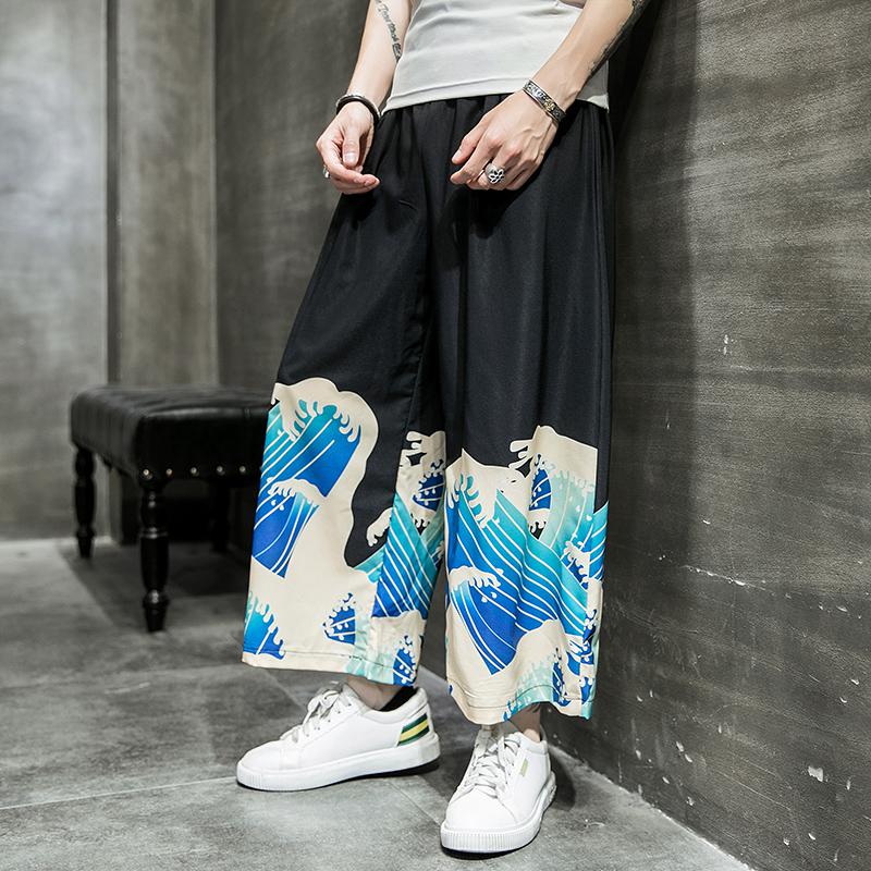 4xl 5xl loose fit plus size breda ben byxor japansk streetwear dragsko joggingbyxor hiphop lättviktsbyxor herr sommarbyxor: Xxxl