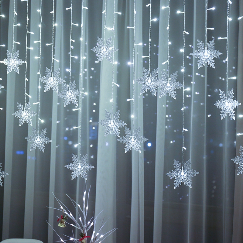 Weihnachten Schneeflocken LED Lichterketten Blinkende Fee Vorhang Lichter Wasserdicht Für Party Hochzeit Weihnachten Dekoration