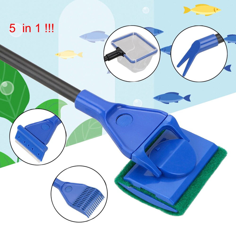 5 in 1 Aquarium Tank Clean Set Aquarium Cleaning Tools Aquarium Cleaner Adjustable