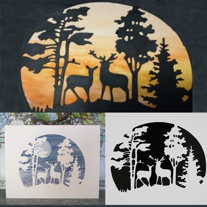 Crazyclown DIY Weihnachten Baum Ebene Hirsch Rahmen Metall Schneiden Stirbt Scrapbooking Karte, Der Album Schablone Präge Handwerk