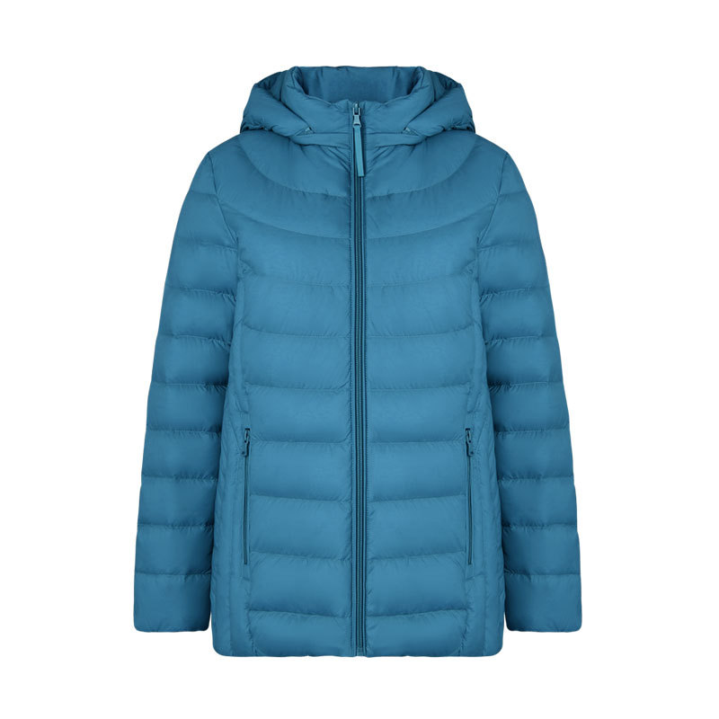 Chaqueta de plumón 90% para mujer, chaquetas acolchadas con capucha, Parka de abrigo cálido desmontable con sombrero, prendas de vestir, cortavientos, chaqueta acolchada, invierno: XXXL / Azul