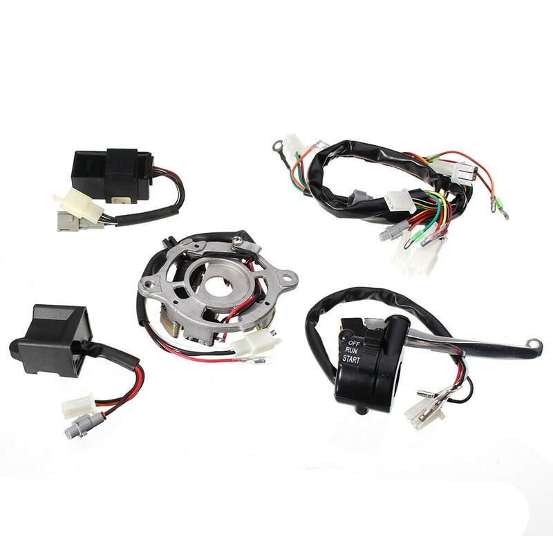 Motorfiets Kabelboom Contactslot Cdi Unit Remhendel Coil Stator Assembly Kit Voor Yamaha PW50