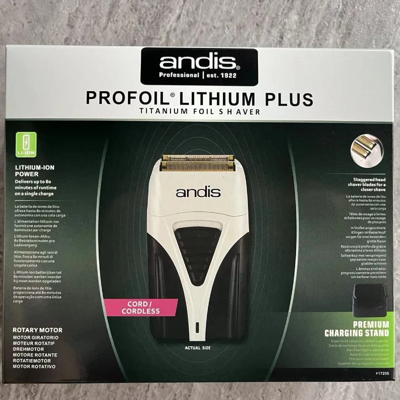 Original andis profoil lithium plus 17205 barber hårrensning elektrisk barbermaskine til mænd barberkniv skaldet hår klipper forsyninger amerikansk