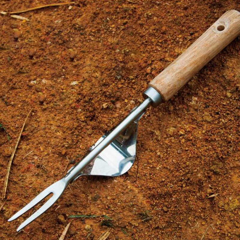 Outil de désherbage manuel désherbeur à main de jardin avec poignée en bois outil de désherbage manuel