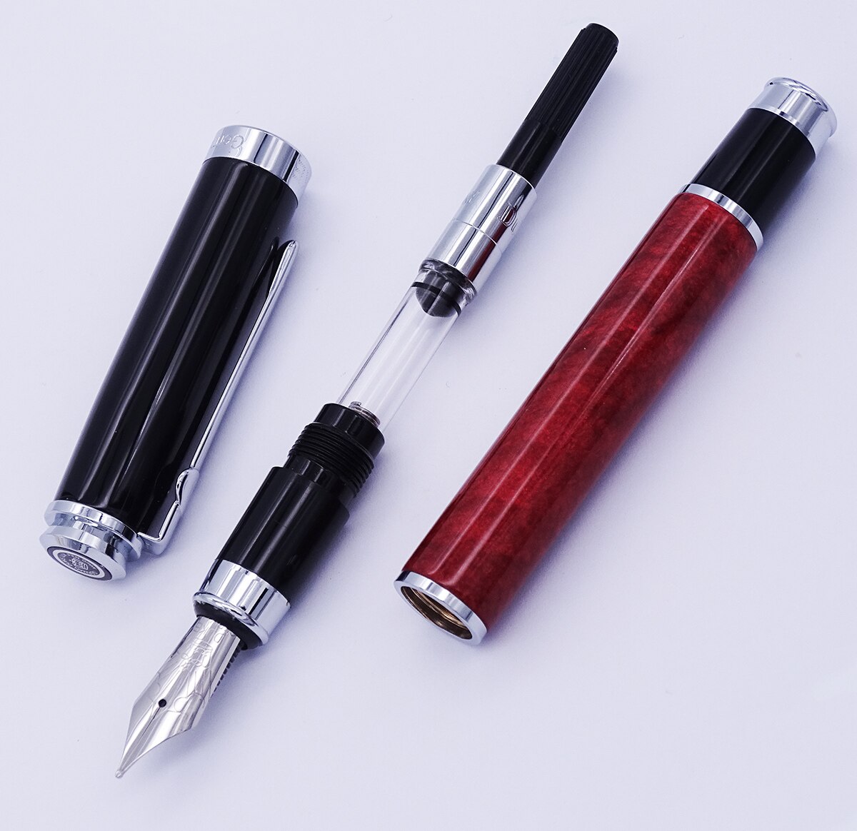 Duke Celluloid Red Fountain Pen Beautiful Quicksand Leonardo Da Vinci Medium Nib Pen Business Office Home Supplies