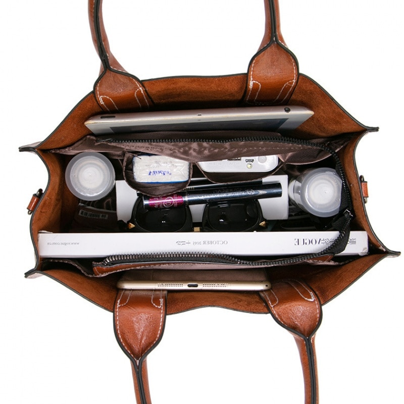 PU Leather Handbags Women Big Bag Ladies Shoulder Messenger Bag Female Bags Large Capacity Casual Totes Woman Bags