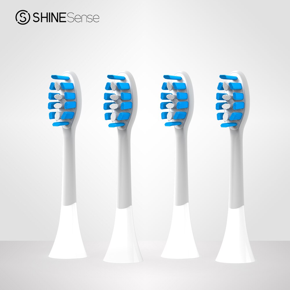 ShineSense Sonic Toothbrush Replacement Brush Heads for STB-100&amp;200: 4pc Brush Heads