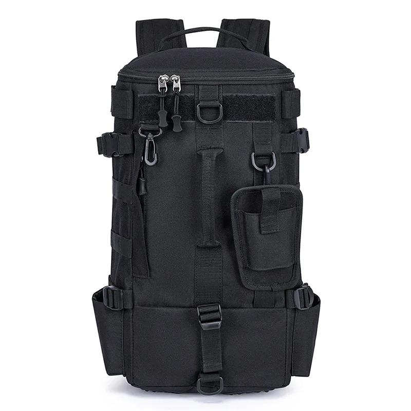 Mochila de pesca multifuncional para hombre, bolso de hombro de almacenamiento de caña de gran capacidad, bolsa de almacenamiento para equipo de peces para deportes al aire libre: Blanco