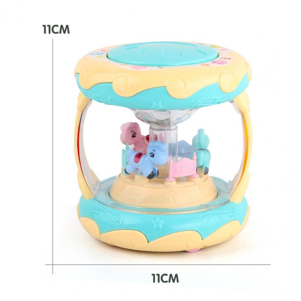 Children&#39;s hand drum toy portable hand drum with music and 3D projection lamp hand drum