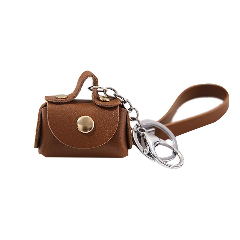 Lovely Women Leather Handbag Bags Accessories Charming Purse Keyring Pendant Jewelry 5 Colors Available Key Wallets Box: khaki