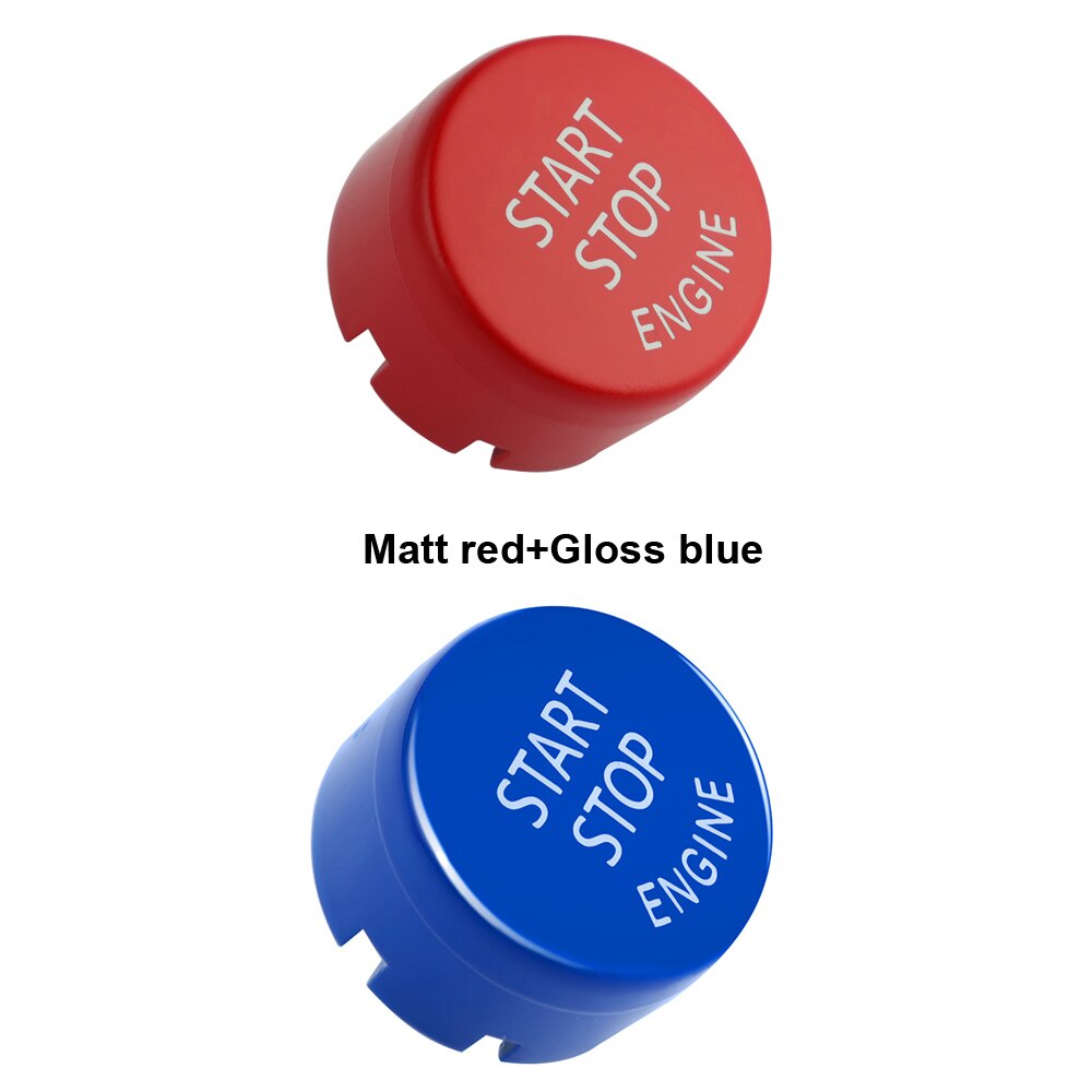 Engine Start Stop Button Cover for BMW F30 F10 F33 F15 F25 F48 X1 X3 X4 X5 X6 With Off Switch Replace Cap: Gloss BLU matt RED