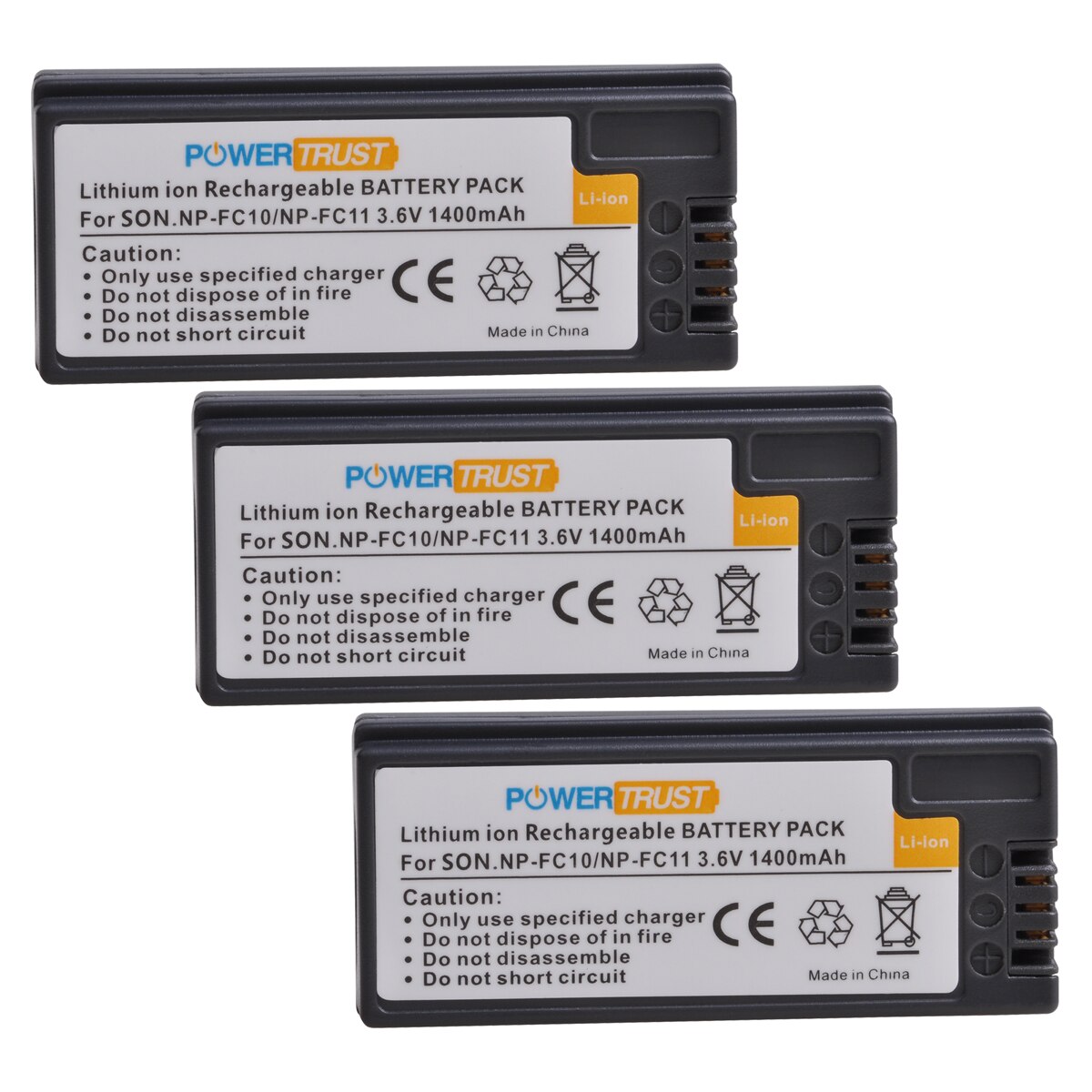PowerTrust 1400mAh NP-FC11 NP-FC10 Battery and Fast USB Charger for Sony DSC-P2/P3/P5/P7/P8/P9/P10/FX77/F77A, DSC-V1 Cameras: 3 battery