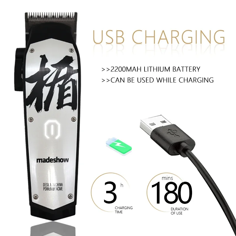 Madeshow D3 Hair Cutter Oil Head Hair Clipper Titanium Plated Ceramic Blade 7000rpm Hair Salon Trimmer M10 M11